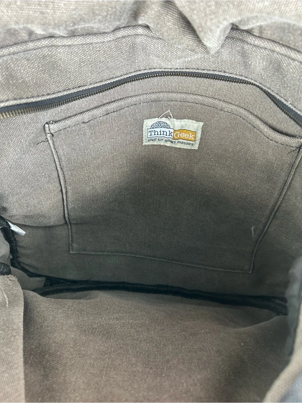 Think Geek Bag of Holding Dungeons and Dragons Messenger Bag Gray tan Canvas